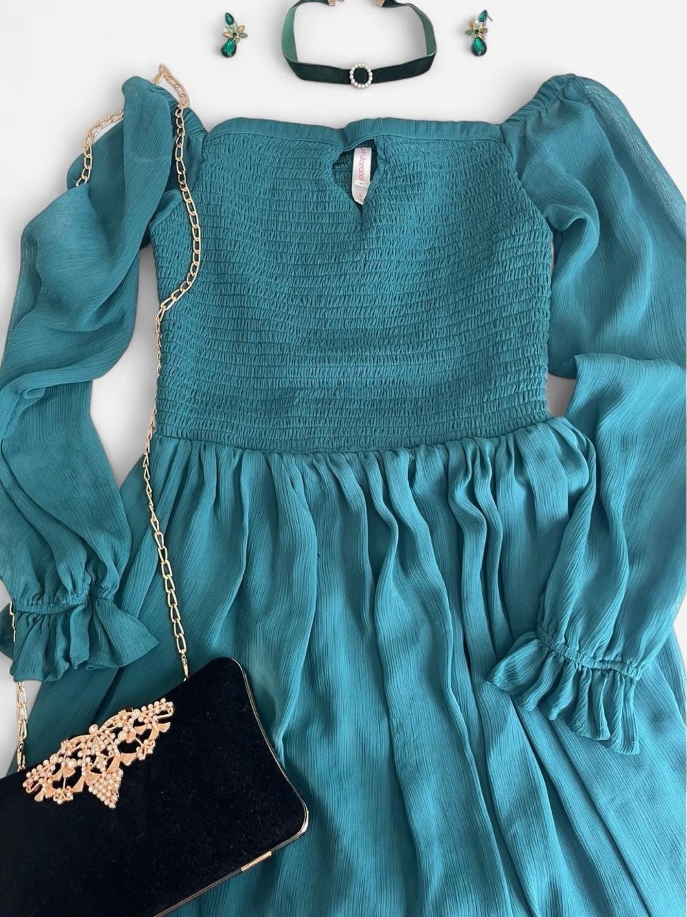 Teal Off Shoulder Dress 🩵